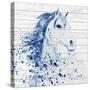 Blue Watercolor Horse-Jean Plout-Stretched Canvas