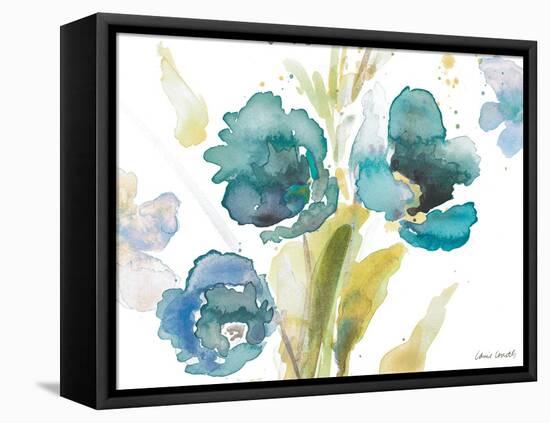 Blue Watercolor Modern Poppies II-Lanie Loreth-Framed Stretched Canvas