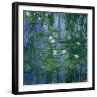 Blue Waterlilies, 1916-1919-Claude Monet-Framed Giclee Print