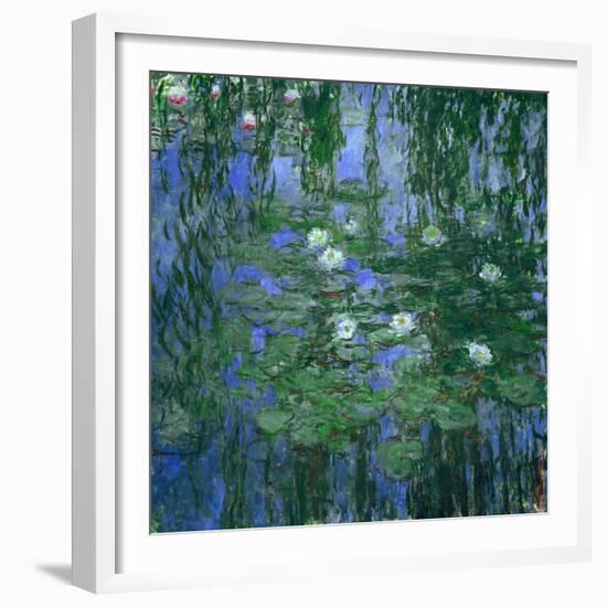 Blue Waterlilies, 1916-1919-Claude Monet-Framed Giclee Print