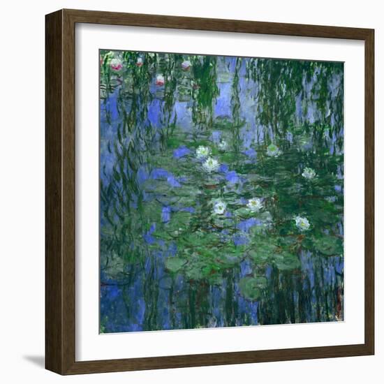 Blue Waterlilies, 1916-1919-Claude Monet-Framed Giclee Print