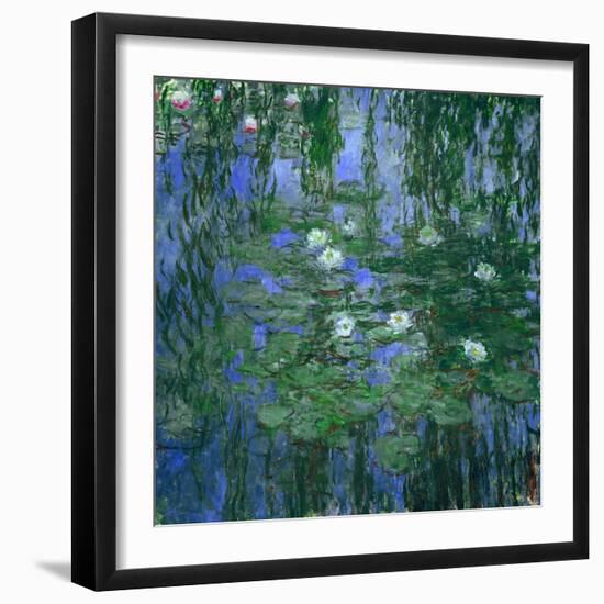 Blue Waterlilies, 1916-1919-Claude Monet-Framed Giclee Print