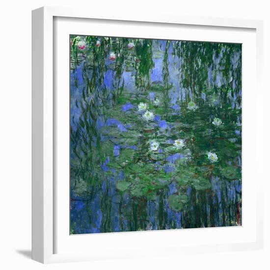 Blue Waterlilies, 1916-1919-Claude Monet-Framed Giclee Print