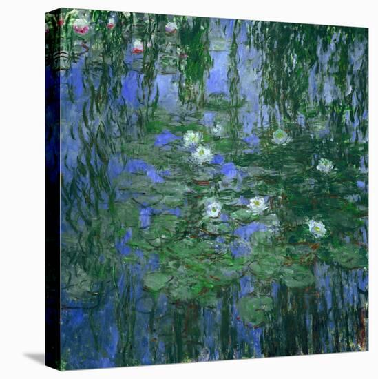 Blue Waterlilies, 1916-1919-Claude Monet-Stretched Canvas