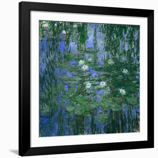 Blue Waterlilies, 1916-1919-Claude Monet-Framed Giclee Print