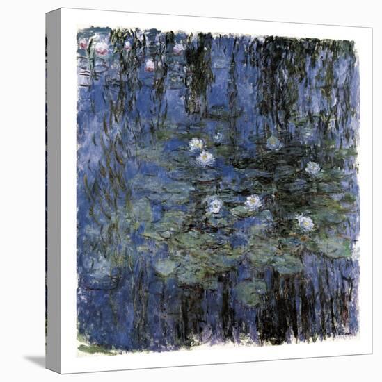 Blue Waterlilies-Claude Monet-Stretched Canvas