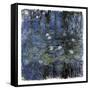 Blue Waterlilies-Claude Monet-Framed Stretched Canvas