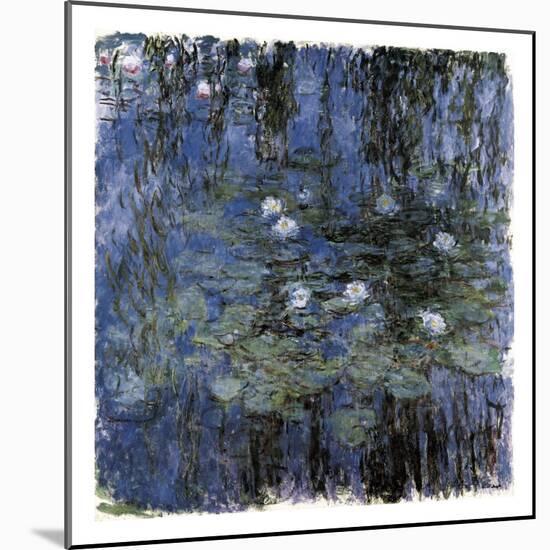 Blue Waterlilies-Claude Monet-Mounted Art Print