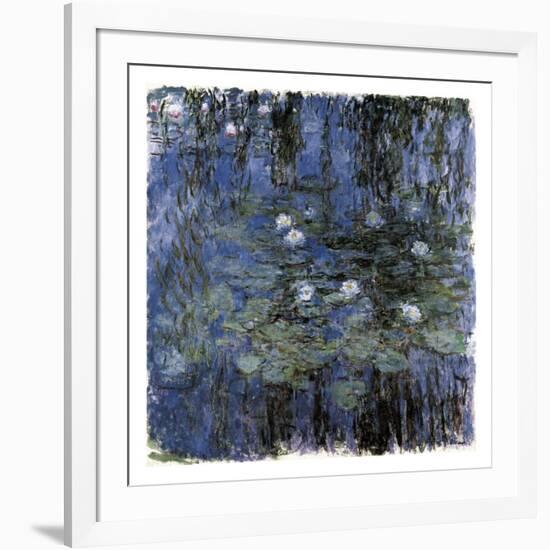 Blue Waterlilies-Claude Monet-Framed Art Print