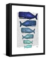 Blue Whale Family-Fab Funky-Framed Stretched Canvas