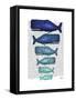 Blue Whale Family-Fab Funky-Framed Stretched Canvas