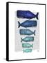 Blue Whale Family-Fab Funky-Framed Stretched Canvas