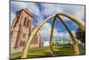 Blue Whale Lower Jawbones Form an Arch in Front of the Anglican Church, Stanley, Falklands-Michael Nolan-Mounted Photographic Print