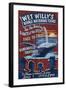 Blue Whale Watching - Vintage Sign-Lantern Press-Framed Art Print