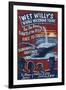 Blue Whale Watching - Vintage Sign-Lantern Press-Framed Art Print