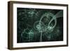 Blue Wheels Abstract Fractal Design-Algol2-Framed Premium Giclee Print