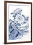 Blue & White Asian Garden II-Vision Studio-Framed Art Print