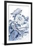 Blue & White Asian Garden II-Vision Studio-Framed Art Print