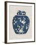 Blue & White Ginger Jar on Linen I-Vision Studio-Framed Art Print