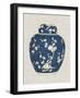 Blue & White Ginger Jar on Linen I-Vision Studio-Framed Art Print