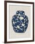 Blue & White Ginger Jar on Linen II-Vision Studio-Framed Art Print