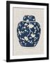 Blue & White Ginger Jar on Linen II-Vision Studio-Framed Art Print