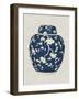 Blue & White Ginger Jar on Linen II-Vision Studio-Framed Art Print