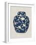 Blue & White Ginger Jar on Linen II-Vision Studio-Framed Art Print