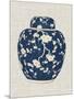 Blue & White Ginger Jar on Linen II-Vision Studio-Mounted Art Print