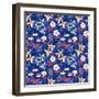 Blue Wild Flowers Seamless Pattern-nad_o-Framed Art Print