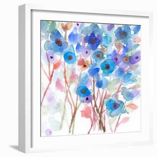 Blue Wildflowers-Marabeth Quin-Framed Art Print