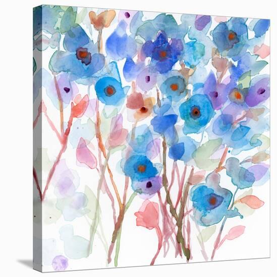 Blue Wildflowers-Marabeth Quin-Stretched Canvas