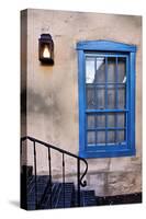 Blue Window, Santa Fe, New Mexico-George Oze-Stretched Canvas