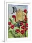 Blue Wing, Swallowtail and Poppies-Charlsie Kelly-Framed Giclee Print