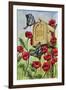 Blue Wing, Swallowtail and Poppies-Charlsie Kelly-Framed Giclee Print