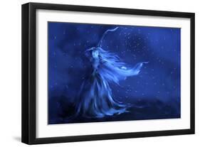 Blue Witch Wind Stars-Patricia Dymer-Framed Giclee Print