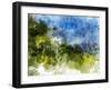 Blue with Green Horizon I-Chamira Young-Framed Art Print