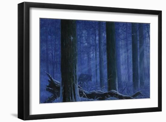 Blue Wolf-Bill Makinson-Framed Giclee Print