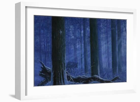 Blue Wolf-Bill Makinson-Framed Giclee Print