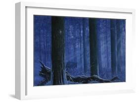 Blue Wolf-Bill Makinson-Framed Giclee Print