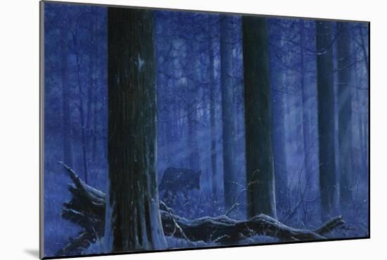 Blue Wolf-Bill Makinson-Mounted Giclee Print