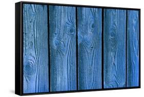 Blue Wood Texture with Natural Patterns-tombaky-Framed Stretched Canvas