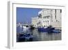 Blue Wooden Boats and Fishing Vessels in the Walled Harbour of Monopoli in Apulia, Italy, Europe-Stuart Forster-Framed Photographic Print