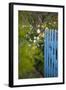 Blue Wooden Door in the Allotment Garden-Brigitte Protzel-Framed Photographic Print