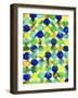 Blue Yellow Green Abstract Flowing Paint Pattern-Amy Vangsgard-Framed Giclee Print