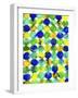 Blue Yellow Green Abstract Flowing Paint Pattern-Amy Vangsgard-Framed Giclee Print