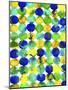 Blue Yellow Green Abstract Flowing Paint Pattern-Amy Vangsgard-Mounted Giclee Print