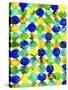 Blue Yellow Green Abstract Flowing Paint Pattern-Amy Vangsgard-Stretched Canvas