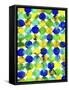 Blue Yellow Green Abstract Flowing Paint Pattern-Amy Vangsgard-Framed Stretched Canvas