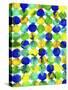 Blue Yellow Green Abstract Flowing Paint Pattern-Amy Vangsgard-Stretched Canvas